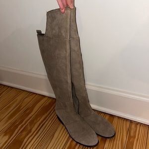 Over the knee soft leather boots